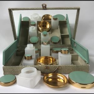 Vintage 1950's Sirram Toiletries Beauty Travel Case